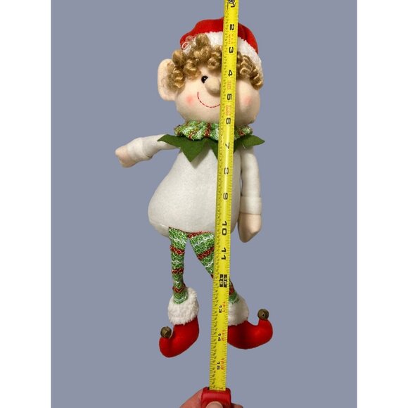 Plush Elf Doll With Curly Hair and Festive Outfit - Picture 6 of 11